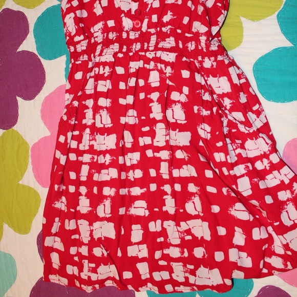 Red and White Summer Dress with Pockets! - Picture 3 of 4