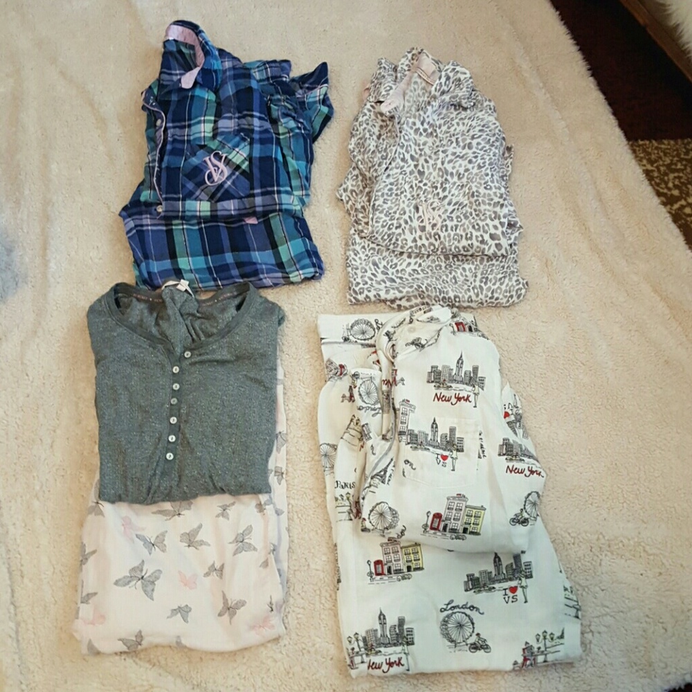 Lot of 4 sets of cute soft VS PJs