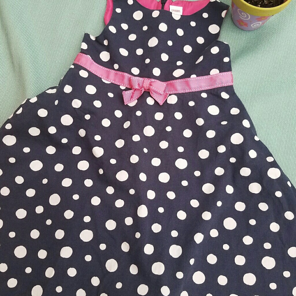 Gymboree navy blue polka dot dress