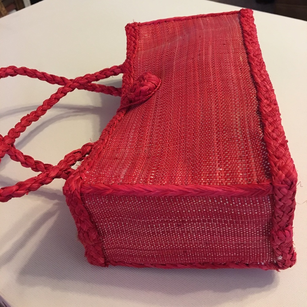 Pink straw bag purse forests of the world vintage - Picture 2 of 7