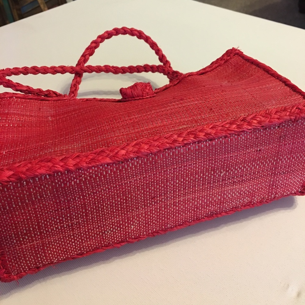Pink straw bag purse forests of the world vintage - Picture 3 of 7