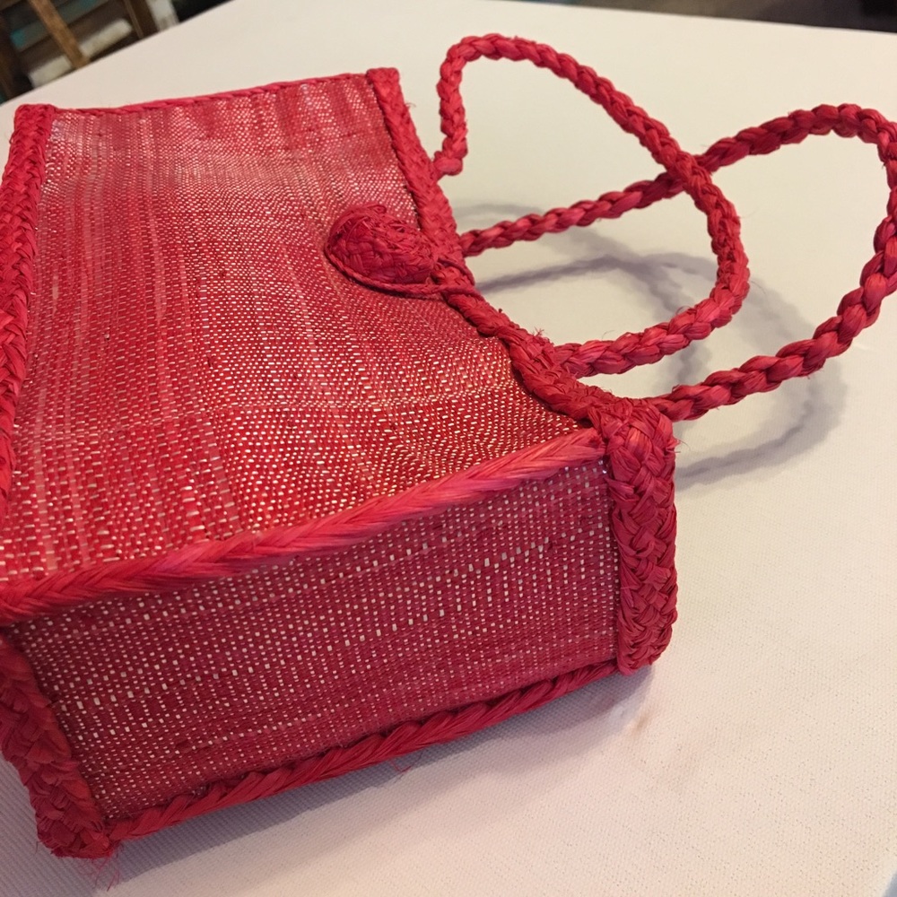 Pink straw bag purse forests of the world vintage - Picture 4 of 7