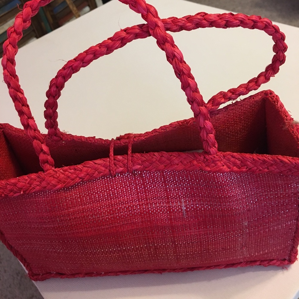 Pink straw bag purse forests of the world vintage - Picture 5 of 7