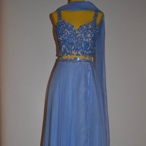 3pc light blue formal dress