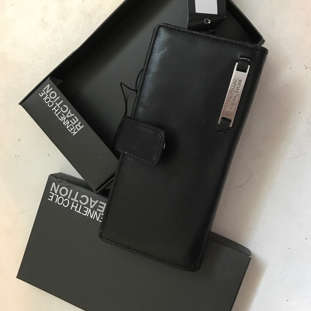 Black wallet with check book area