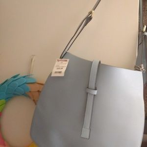 Blue leather cross body