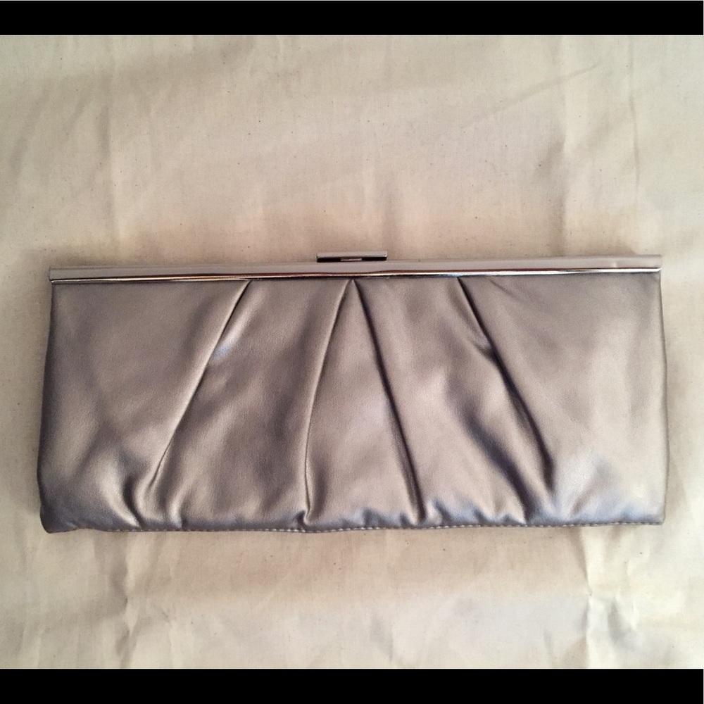 Ann Taylor LOFT Silver Clutch