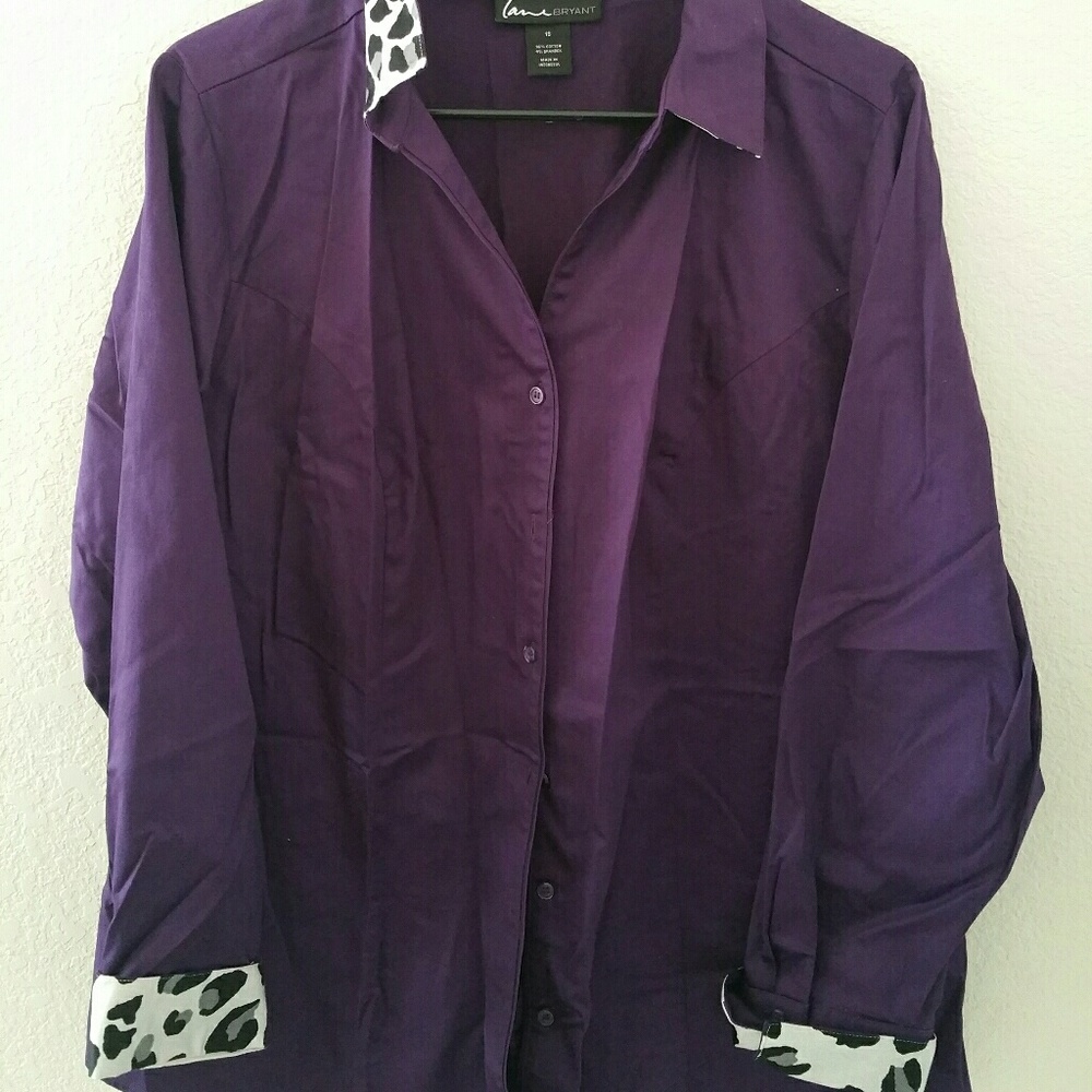 Lane Bryant - button up cuffed dress shirt