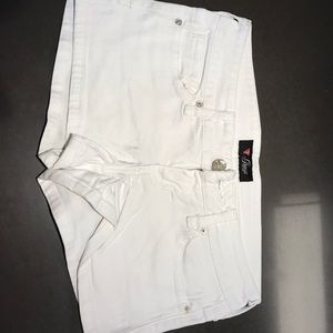 White denim guess shorts