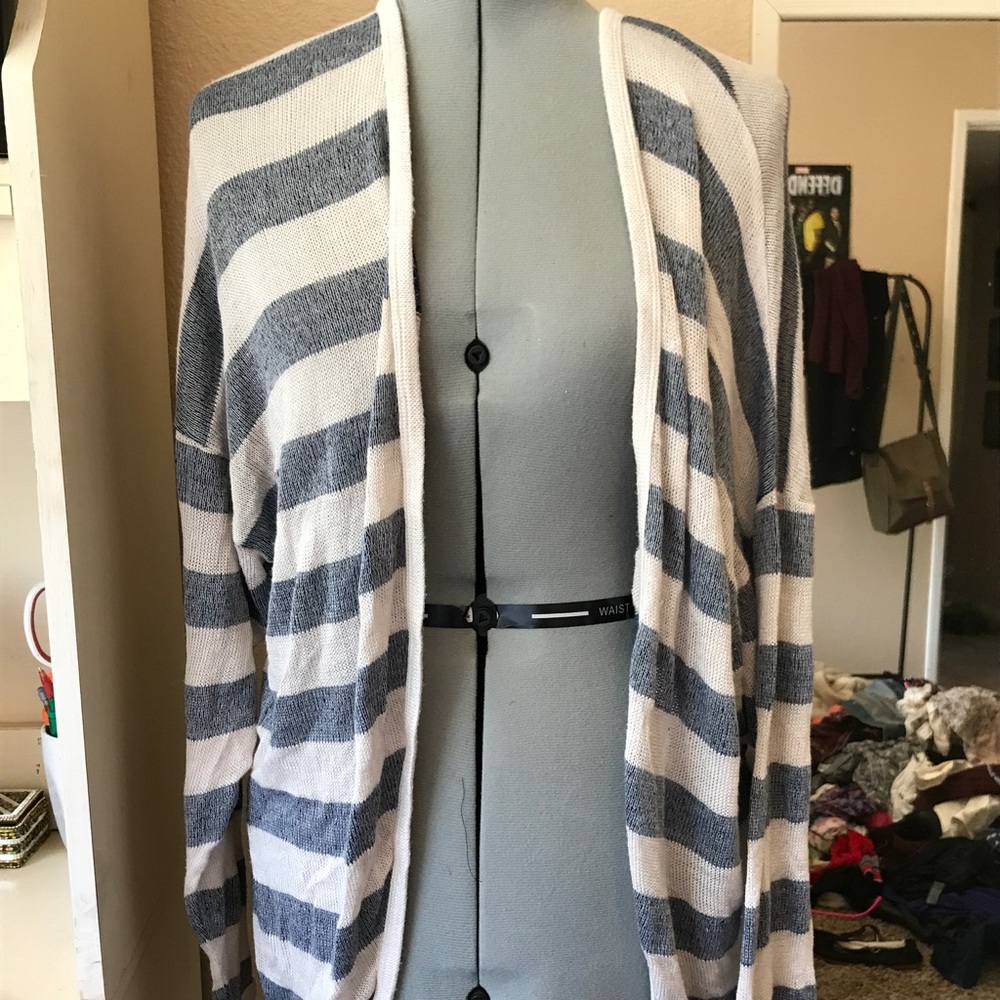 Nordstrom Striped Slouchy Long Cardigan