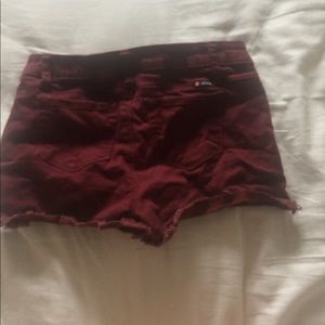 Maroon short shorts (child/teen)