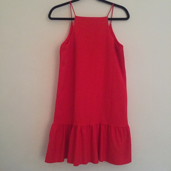 Zara Dresses & Skirts - Zara bright red dress with ruffled bottom.