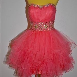 Coral short homecoming dress