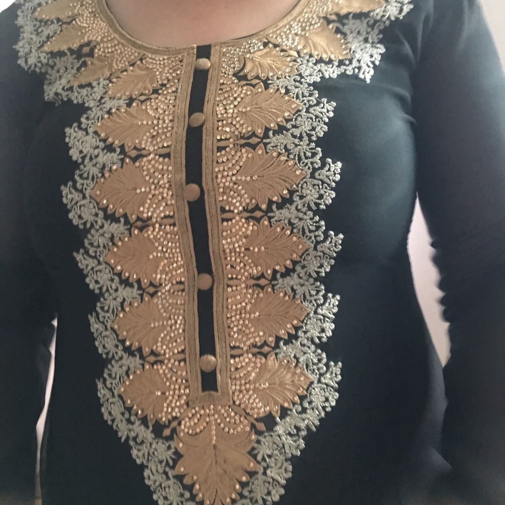 Beautiful gold and black shalwar kameez