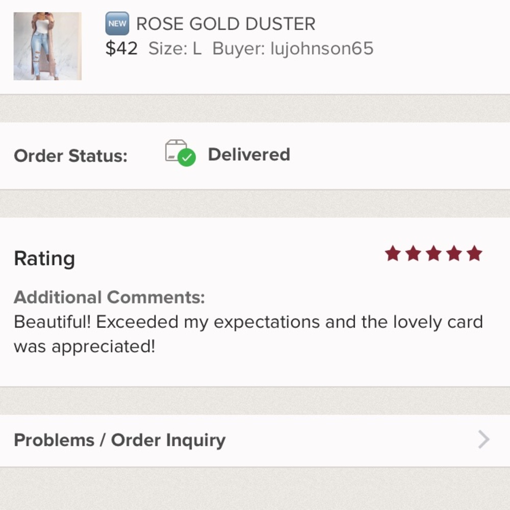 LAST ROSE GOLD DUSTER - Picture 4 of 4