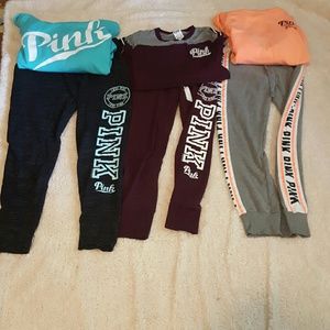 Lot of 3 pink matching sets