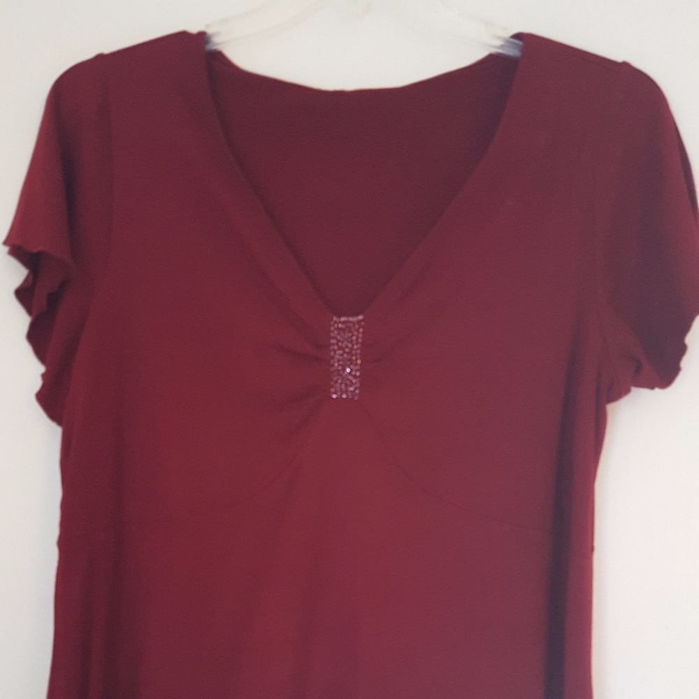 Encore flutter cap sleeve top