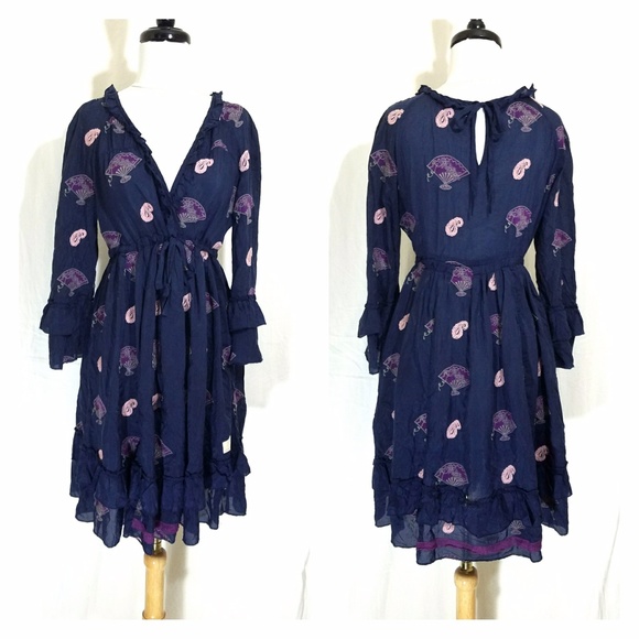 Odd Molly Dresses & Skirts - Beautiful ODD MOLLY blue bohemian dress 2 / M /L