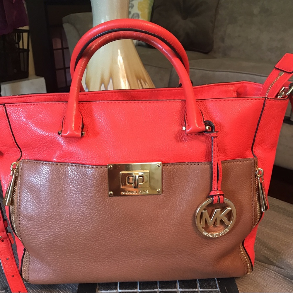 Authentic Michael Kors all leather handbag.