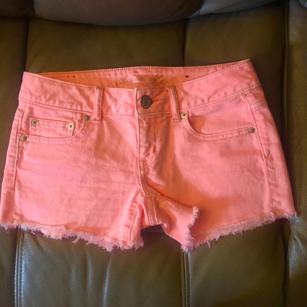Peach/orange American eagle Jean shorts size 4