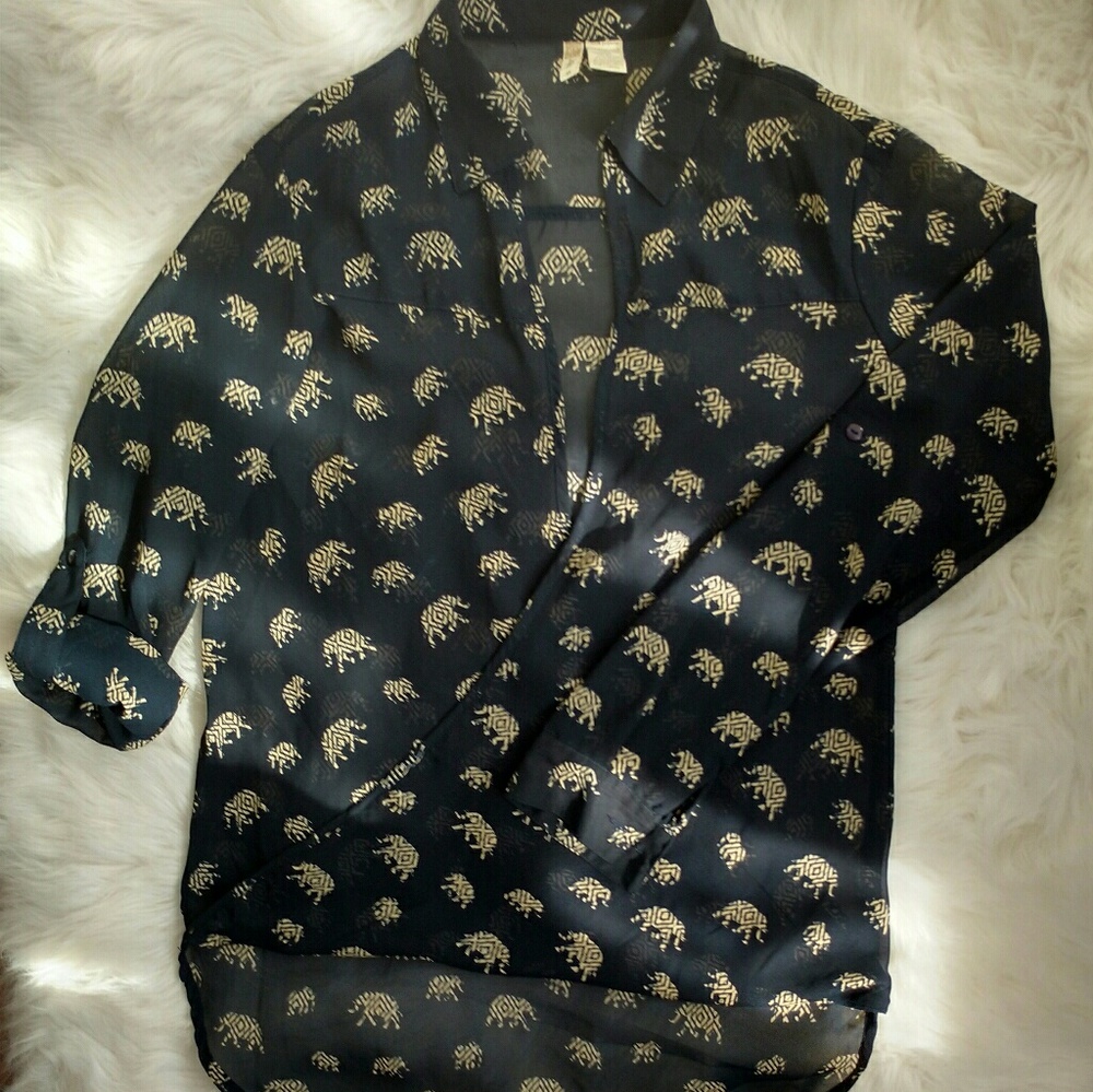 Japna Chiffon Tribal Elephant Blouse