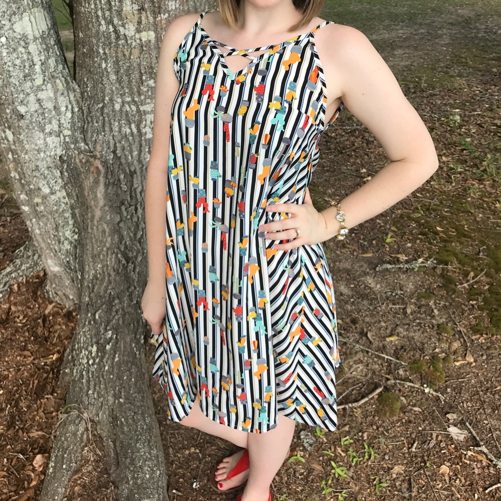 Cactus Print Slip Dress - Picture 3 of 7