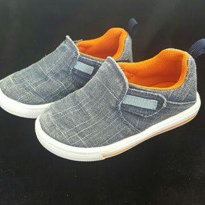 Denim blue slip on toddler shoes GUC
