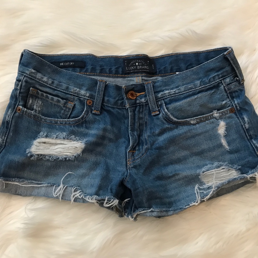 Lucky Brand distressed jean shorts
