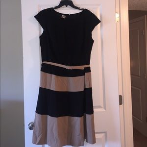 Anne Klein Plus Size Black and Tan Dress