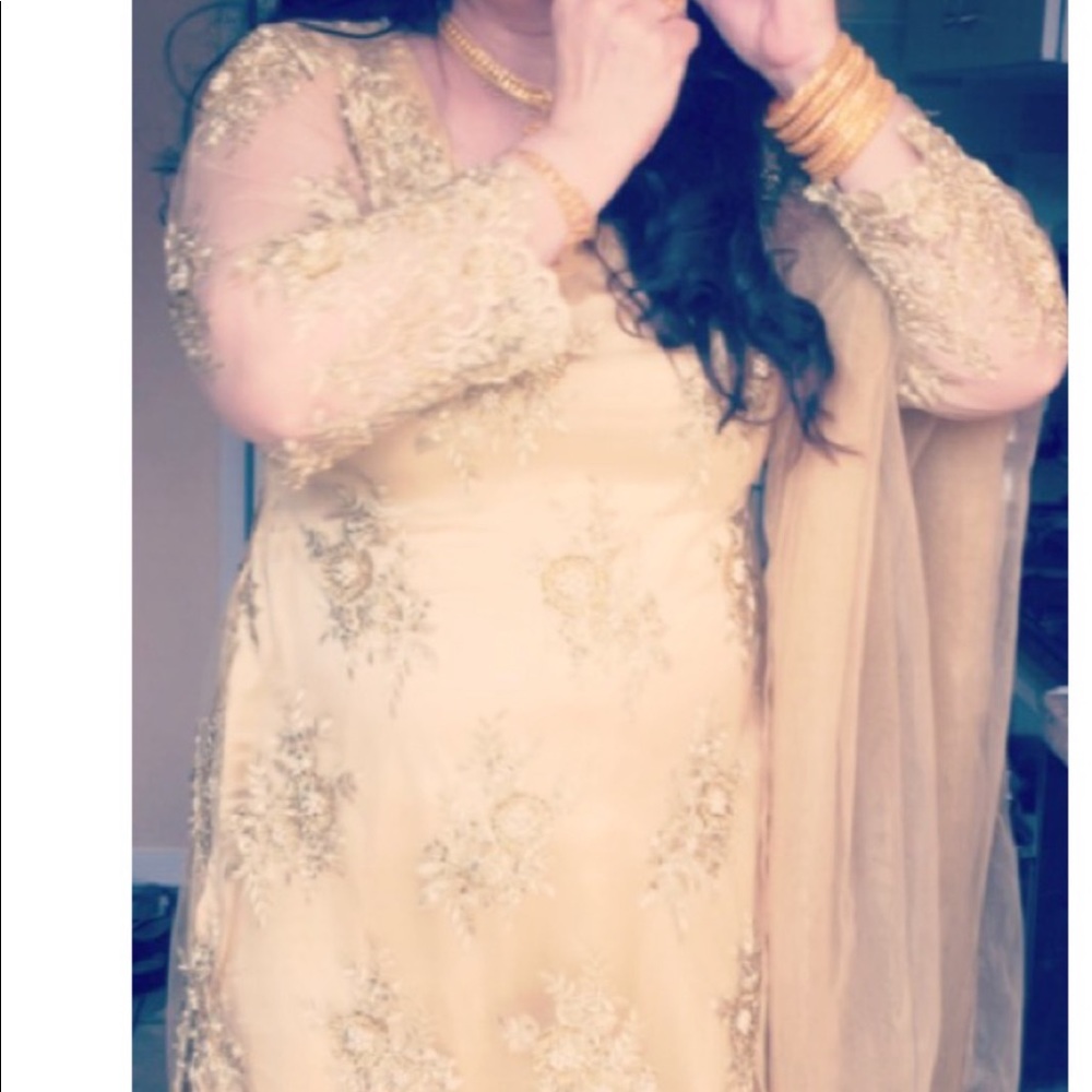 Shalwar kameez gold lace