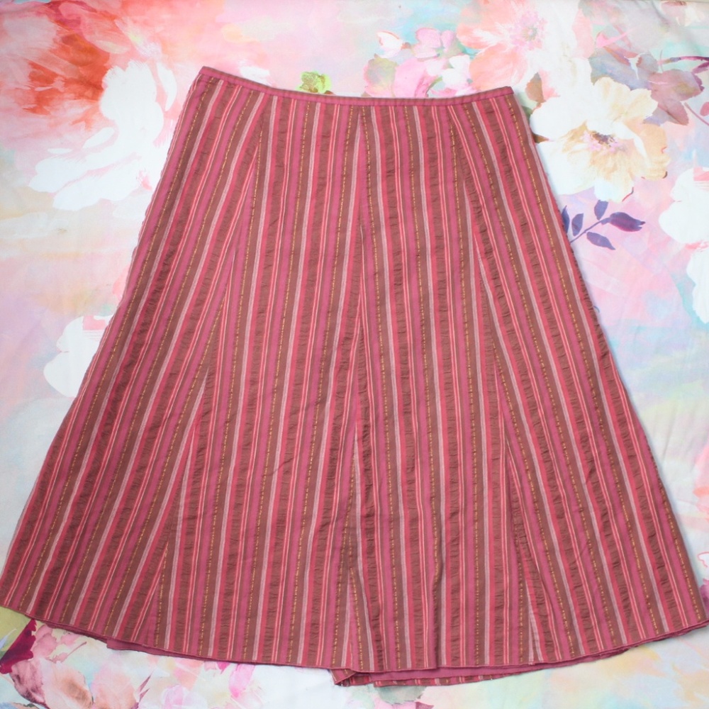 Christopher & Banks Striped Cotton Lined Skirt