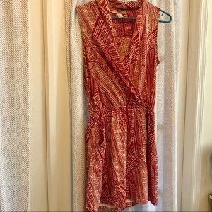 Red and white wrap dress - size medium