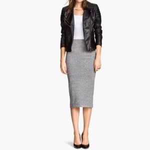 h&m pencil skirt gray