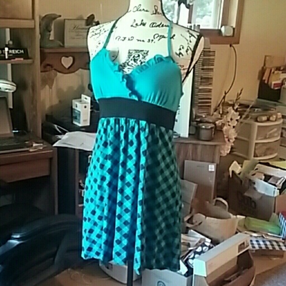 **SALE**Blue checkered dress - Picture 1 of 5