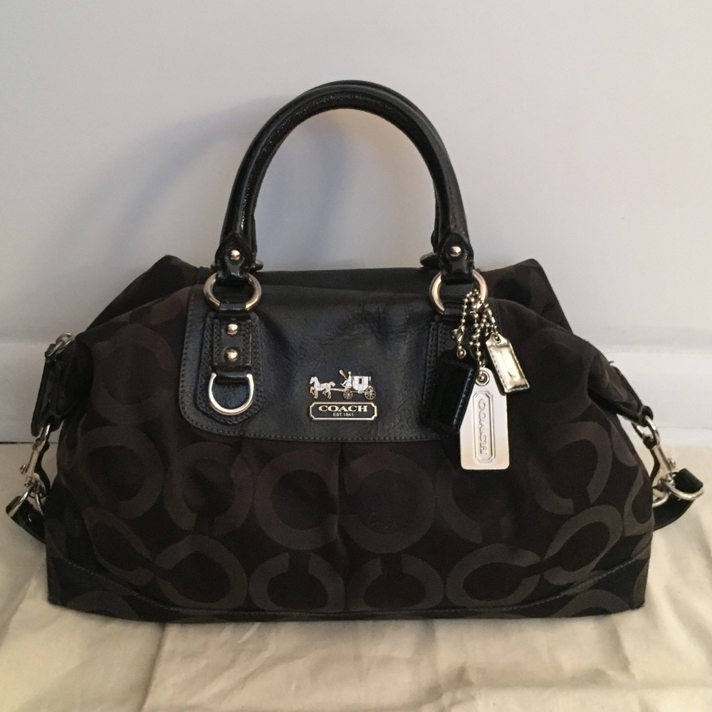 Coach Madison Sabrina Op Art Signature Satchel