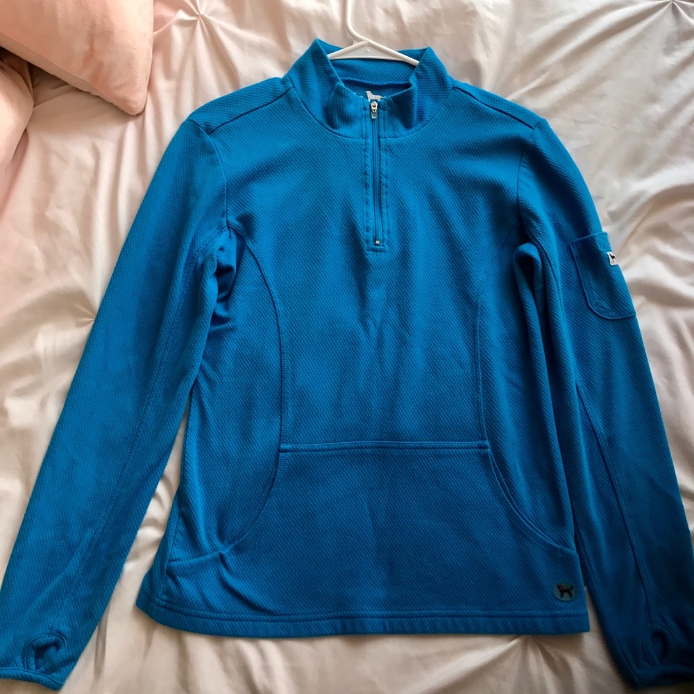The Black Dog 🐶 Blue Long-sleeve Quarter Zip Top