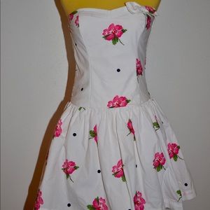 White dress with  floral print