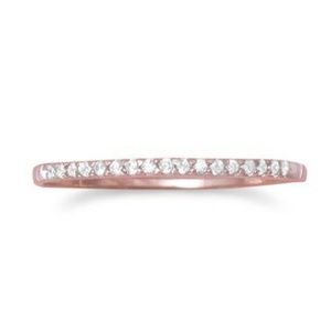 18Kt ROSE GOLD PLATED THIN CZ RING