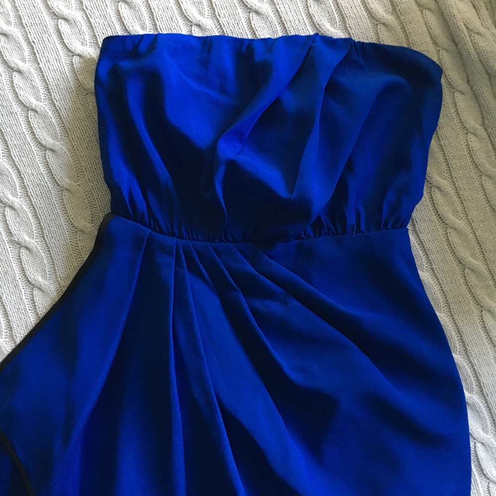 Beautiful Dressy Blue Strapless Dress - Picture 3 of 6