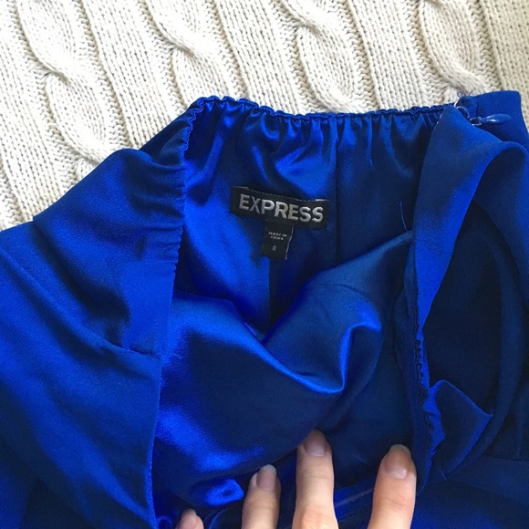 Beautiful Dressy Blue Strapless Dress - Picture 4 of 6