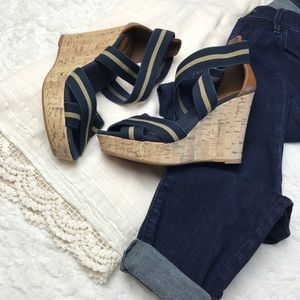 Merona Cork Heel Thick Strap Wedges