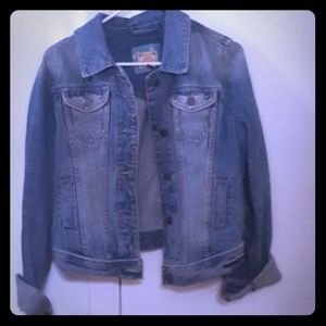 Abercrombie & Fitch large distressed jean jacket