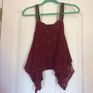 See through lace tank