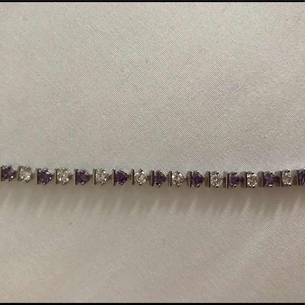 Small Purple and Silver Bracelet
