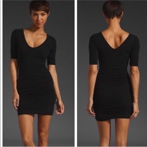 James Perse Sexy Deep V Short Sleeve Dress