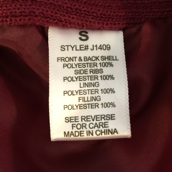 New Burgundy Red Quilted Zip Up Vest - Picture 7 of 8