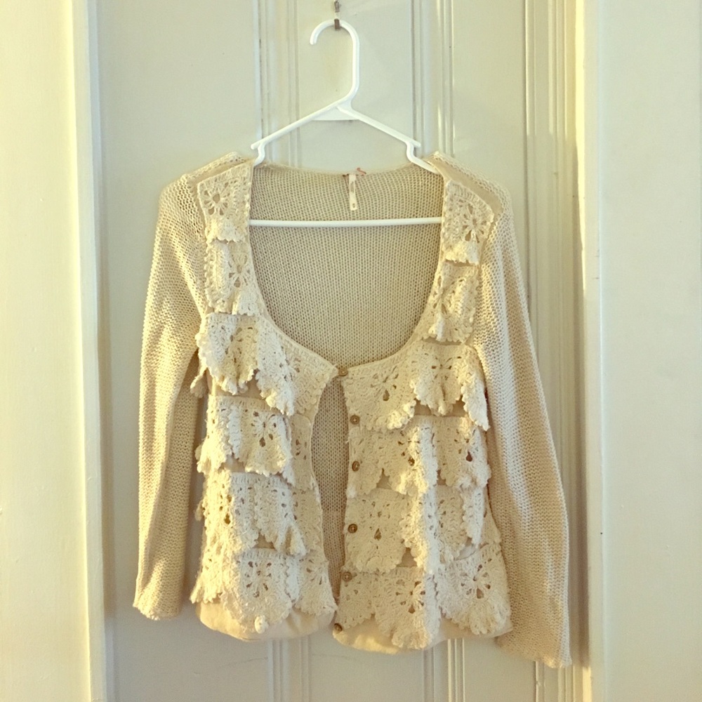 Beige lace cardigan