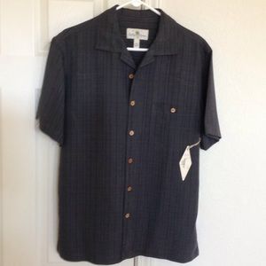 Island Shores Short-Sleeve Textured Plaid Shirt