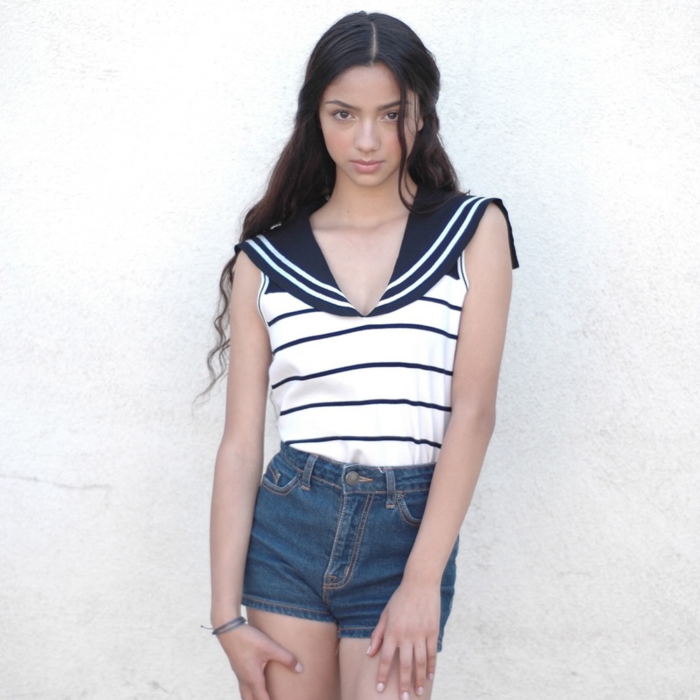 Black and white Missoni sailor top.