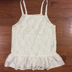 WHITE LACE RUFFLE TANK//AUSTRALIAN BRAND